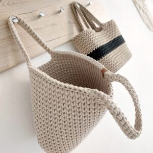 Panier cabas au crochet coton recyclé