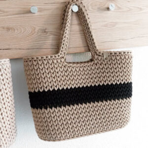 Panier cabas au crochet coton recyclé